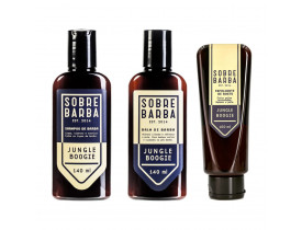 Kit Shampoo e Balm Para Barba e Esfoliante de Rosto Jungle Boogie Sobrebarba